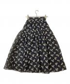 Snidelスナイデル）の古着「ジャガードボリュームスカート」｜ネイビー