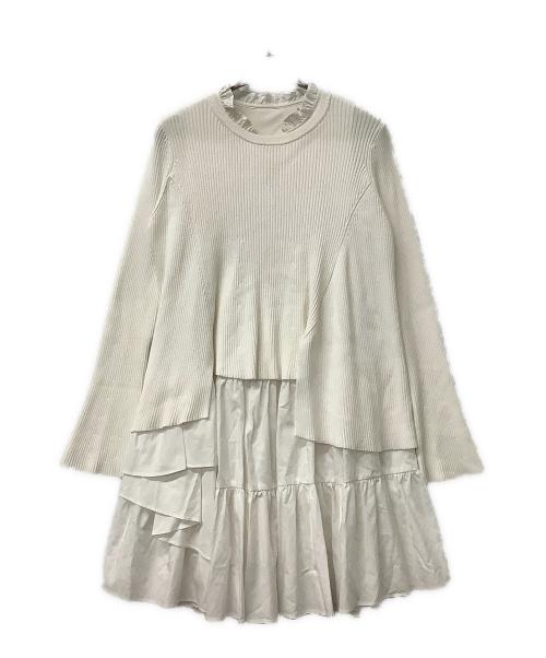 Snidel（スナイデル）Snidel (スナイデル) アシメニットコンビワンピース ホワイト サイズ:Fの古着・服飾アイテム