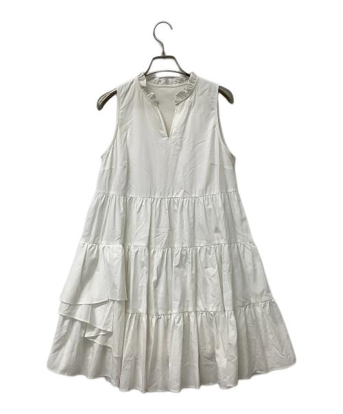 Snidel（スナイデル）Snidel (スナイデル) アシメニットコンビワンピース ホワイト サイズ:Fの古着・服飾アイテム