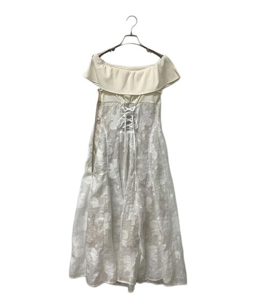 DazzliN（ダズリン）DazzliN (ダズリン) シアージャカードコルセットワンピース ホワイト サイズ:Sの古着・服飾アイテム