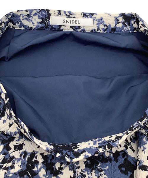 Snidel（スナイデル）Snidel (スナイデル) フロントドレープスカート ネイビー×ホワイトの古着・服飾アイテム