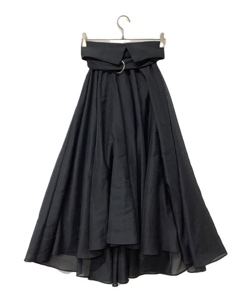 FRAY ID（フレイ アイディー）FRAY ID (フレイ アイディー) オーガンジーサーキュラースカート ネイビーの古着・服飾アイテム
