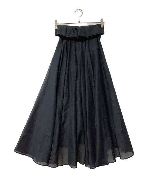 FRAY ID（フレイ アイディー）FRAY ID (フレイ アイディー) オーガンジーサーキュラースカート ネイビーの古着・服飾アイテム