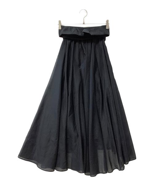FRAY ID（フレイ アイディー）FRAY ID (フレイ アイディー) オーガンジーサーキュラースカート ネイビーの古着・服飾アイテム
