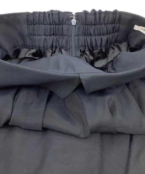 FRAY ID（フレイ アイディー）FRAY ID (フレイ アイディー) オーガンジーサーキュラースカート ネイビーの古着・服飾アイテム