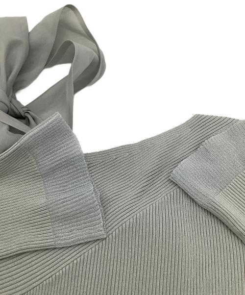 Snidel（スナイデル）Snidel (スナイデル) ショルダーリボンアシメニットワンピ グレー サイズ:Fの古着・服飾アイテム