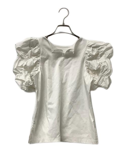 CELFORD（セルフォード）CELFORD (セルフォード) シャーリングスリーブカットソー ホワイト サイズ:36の古着・服飾アイテム