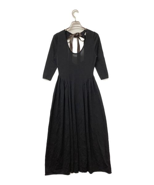 Snidel（スナイデル）Snidel (スナイデル) バックオープンニットワンピース ブラックの古着・服飾アイテム