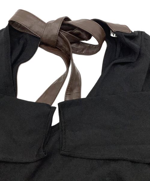 Snidel（スナイデル）Snidel (スナイデル) バックオープンニットワンピース ブラックの古着・服飾アイテム