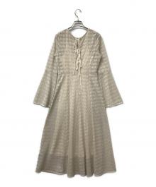 FRAY ID（フレイ アイディー）の古着「2wayHerレースドレス」｜ベージュ