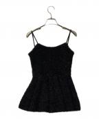 FRAY IDフレイ アイディー）の古着「ラメフェザーニットペプラムキャミ」｜ブラック