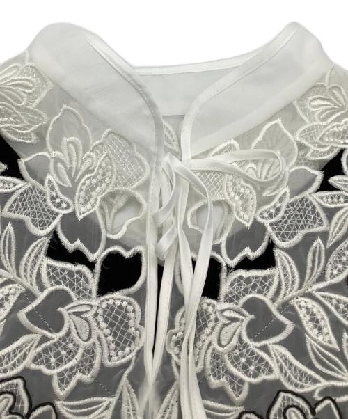 Snidel（スナイデル）Snidel (スナイデル) レースカラーノースリニット ブラック×ホワイト サイズ:Fの古着・服飾アイテム