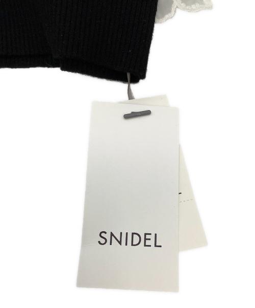 Snidel（スナイデル）Snidel (スナイデル) レースカラーノースリニット ブラック×ホワイト サイズ:Fの古着・服飾アイテム