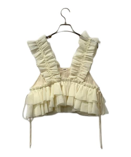 Lily Brown（リリーブラウン）Lily Brown (リリーブラウン) フリルビスチェセットニットワンピース ベージュ サイズ:Fの古着・服飾アイテム