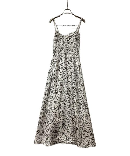 Snidel（スナイデル）Snidel (スナイデル) ニットカーデ&プリントキャミワンピース ホワイト×ブラウンの古着・服飾アイテム