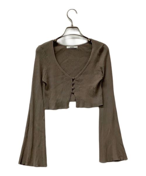 Snidel（スナイデル）Snidel (スナイデル) ニットカーデ&プリントキャミワンピース ホワイト×ブラウンの古着・服飾アイテム