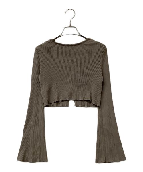 Snidel（スナイデル）Snidel (スナイデル) ニットカーデ&プリントキャミワンピース ホワイト×ブラウンの古着・服飾アイテム