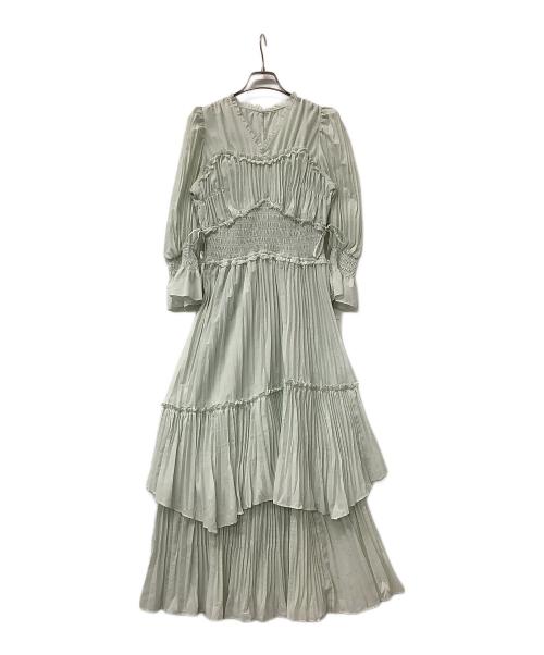 Snidel（スナイデル）Snidel (スナイデル) ワッシャープリーツワンピース グリーン サイズ:1の古着・服飾アイテム