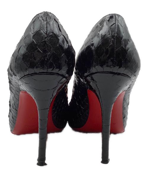 Christian Louboutin（クリスチャン・ルブタン）Christian Louboutin (クリスチャン・ルブタン) ピンヒール パイソンレザーハイヒール ブラック サイズ:35 1/2の古着・服飾アイテム