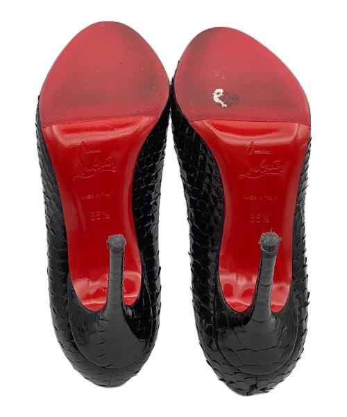 Christian Louboutin（クリスチャン・ルブタン）Christian Louboutin (クリスチャン・ルブタン) ピンヒール パイソンレザーハイヒール ブラック サイズ:35 1/2の古着・服飾アイテム