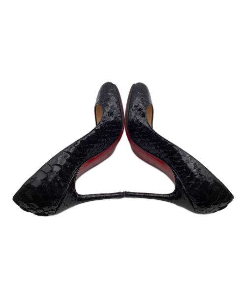 Christian Louboutin（クリスチャン・ルブタン）Christian Louboutin (クリスチャン・ルブタン) ピンヒール パイソンレザーハイヒール ブラック サイズ:35 1/2の古着・服飾アイテム