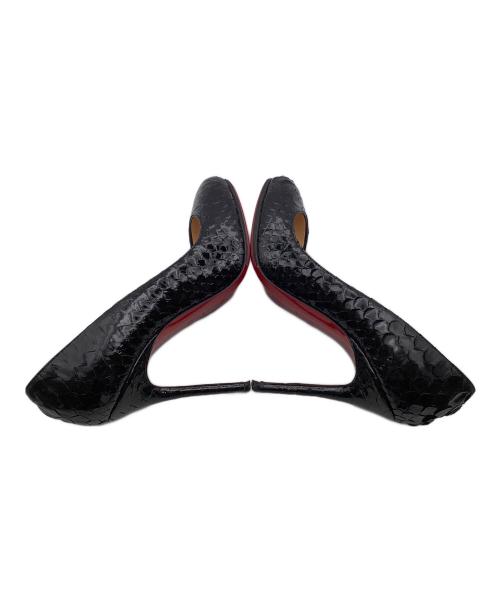 Christian Louboutin（クリスチャン・ルブタン）Christian Louboutin (クリスチャン・ルブタン) ピンヒール パイソンレザーハイヒール ブラック サイズ:35 1/2の古着・服飾アイテム