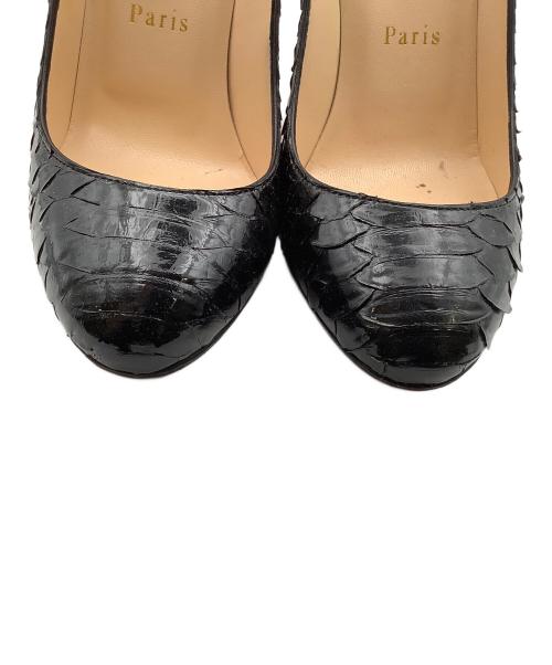 Christian Louboutin（クリスチャン・ルブタン）Christian Louboutin (クリスチャン・ルブタン) ピンヒール パイソンレザーハイヒール ブラック サイズ:35 1/2の古着・服飾アイテム