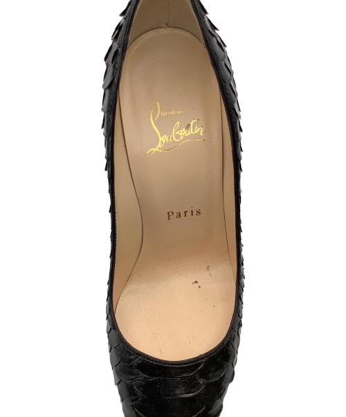 Christian Louboutin（クリスチャン・ルブタン）Christian Louboutin (クリスチャン・ルブタン) ピンヒール パイソンレザーハイヒール ブラック サイズ:35 1/2の古着・服飾アイテム