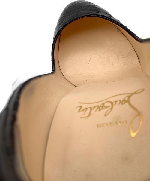 Christian Louboutin（クリスチャン・ルブタン）Christian Louboutin (クリスチャン・ルブタン) ピンヒール パイソンレザーハイヒール ブラック サイズ:35 1/2の古着・服飾アイテム