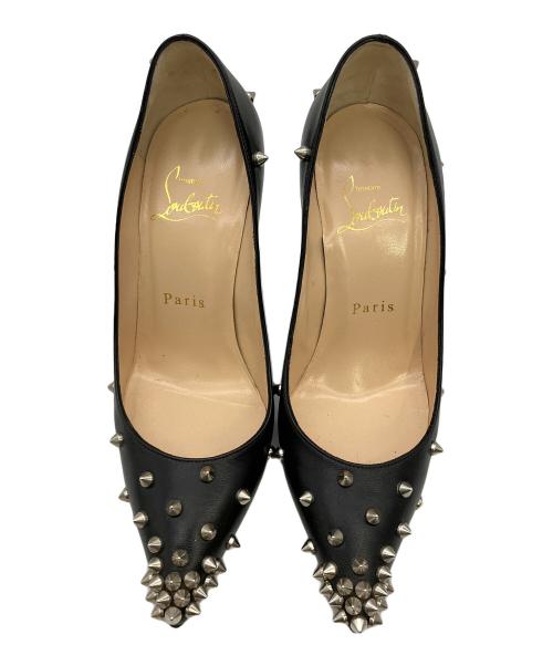 Christian Louboutin（クリスチャン・ルブタン）Christian Louboutin (クリスチャン・ルブタン) ポインテッドトゥハイヒールパンプス  スタッズ ブラック サイズ:34の古着・服飾アイテム