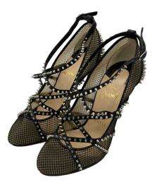 Christian Louboutin（クリスチャン・ルブタン）の古着「ハイヒールパンプス スタッズ」｜ブラック×レッド