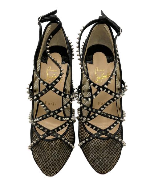 Christian Louboutin（クリスチャン・ルブタン）Christian Louboutin (クリスチャン・ルブタン) ハイヒールパンプス スタッズ ブラック×レッド サイズ:35 1/2の古着・服飾アイテム