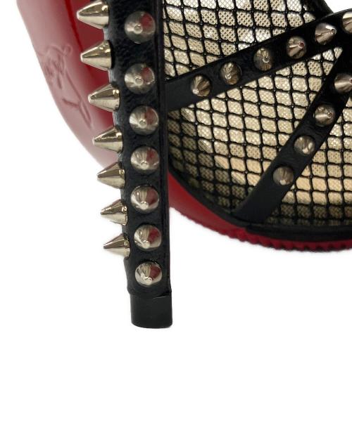 Christian Louboutin（クリスチャン・ルブタン）Christian Louboutin (クリスチャン・ルブタン) ハイヒールパンプス スタッズ ブラック×レッド サイズ:35 1/2の古着・服飾アイテム