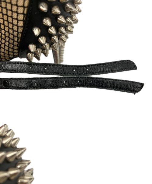 Christian Louboutin（クリスチャン・ルブタン）Christian Louboutin (クリスチャン・ルブタン) ハイヒールパンプス スタッズ ブラック×レッド サイズ:35 1/2の古着・服飾アイテム