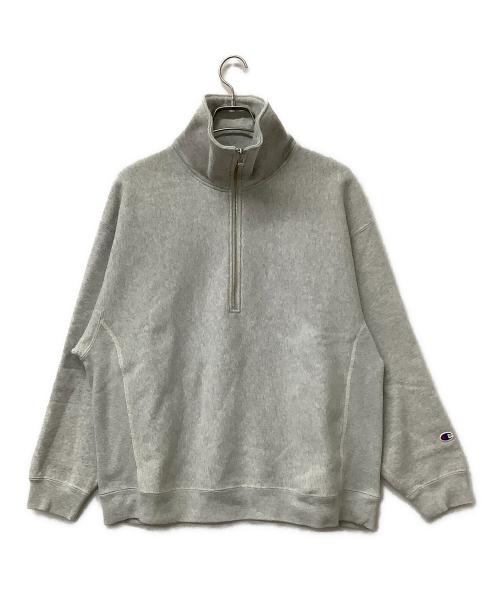 MONKEY TIME（モンキータイム）MONKEY TIME (モンキータイム) Champion (チャンピオン) ハーフジップスウェット リバースウィーブ グレー サイズ:Largeの古着・服飾アイテム