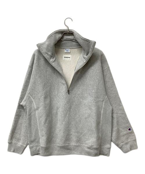 MONKEY TIME（モンキータイム）MONKEY TIME (モンキータイム) Champion (チャンピオン) ハーフジップスウェット リバースウィーブ グレー サイズ:Largeの古着・服飾アイテム