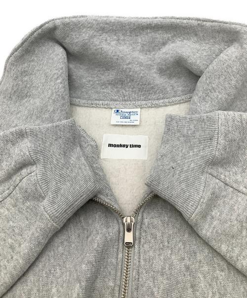 MONKEY TIME（モンキータイム）MONKEY TIME (モンキータイム) Champion (チャンピオン) ハーフジップスウェット リバースウィーブ グレー サイズ:Largeの古着・服飾アイテム