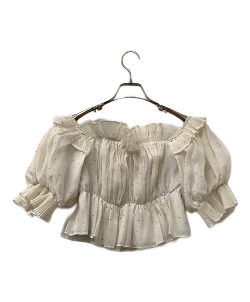 Snidel（スナイデル）Snidel (スナイデル) ギャザーオフショルブラウス ベージュ サイズ:Fの古着・服飾アイテム
