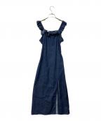 Snidelスナイデル）の古着「フリルスリーブワンピース」｜インディゴ