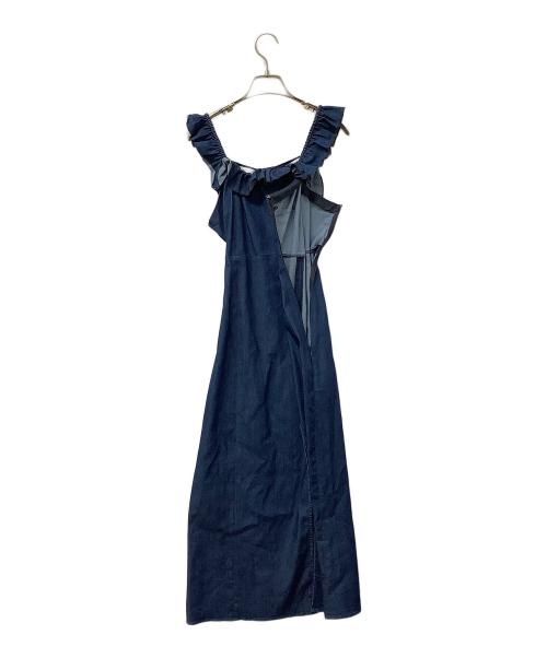 Snidel（スナイデル）Snidel (スナイデル) フリルスリーブワンピース インディゴの古着・服飾アイテム