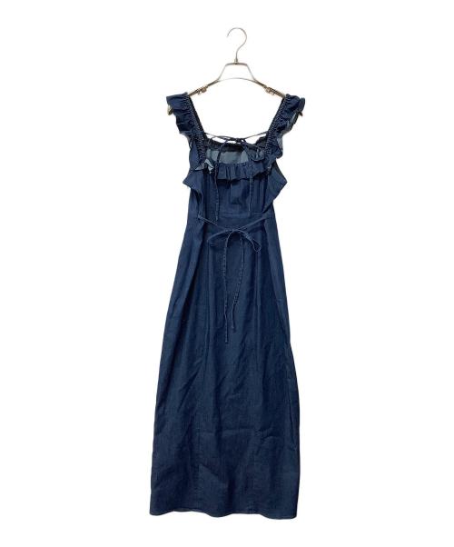 Snidel（スナイデル）Snidel (スナイデル) フリルスリーブワンピース インディゴの古着・服飾アイテム