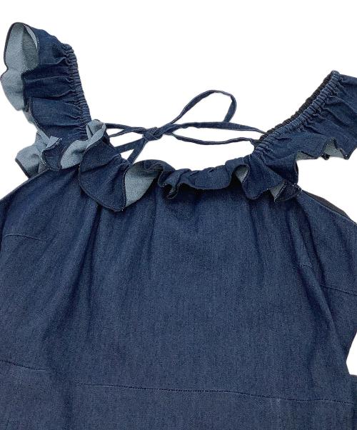 Snidel（スナイデル）Snidel (スナイデル) フリルスリーブワンピース インディゴの古着・服飾アイテム
