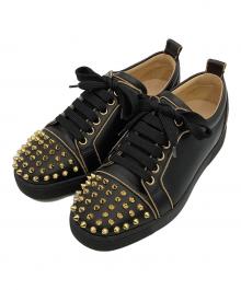 Christian Louboutin（クリスチャン・ルブタン）の古着「ローカットスニーカー JUNIOR ZIP スタッズ装飾レザースニーカー」｜ブラック