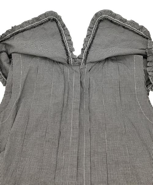 Snidel（スナイデル）Snidel (スナイデル) ビッグカラーノースリーブブラウス ホワイト×ブラック サイズ:Fの古着・服飾アイテム