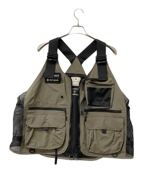 Snow peak（スノーピーク）Snow peak (スノーピーク) TONEDTROUT (トーンドトラウト) ベスト Camp Vest オリーブ×ブラック サイズ:2の古着・服飾アイテム