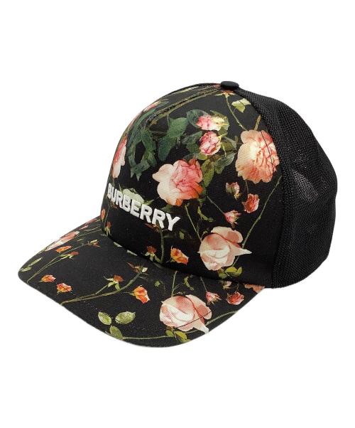 BURBERRY LONDON ENGLAND（バーバリー ロンドン イングランド）BURBERRY LONDON ENGLAND (バーバリー ロンドン イングランド) メッシュキャップ FLORAL TRUCKER CAP ブラック×マルチ サイズ:Lの古着・服飾アイテム