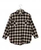 DISNEY×moussyディズニー×マウジー）の古着「長袖シャツ オンブレチェックシャツ」｜ブラウン