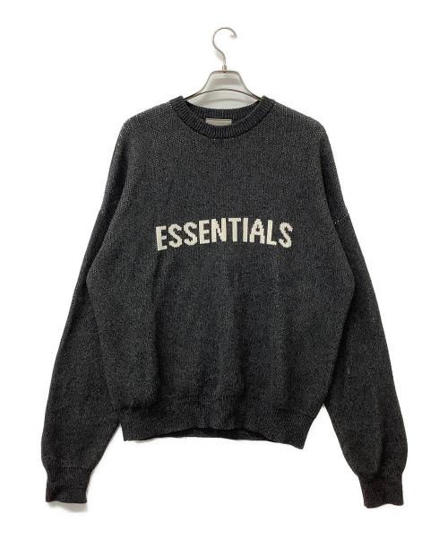ESSENTIALS（エッセンシャルズ）ESSENTIALS (エッセンシャルズ) 厚手ニット ロゴ付きニット グレー サイズ:Sの古着・服飾アイテム