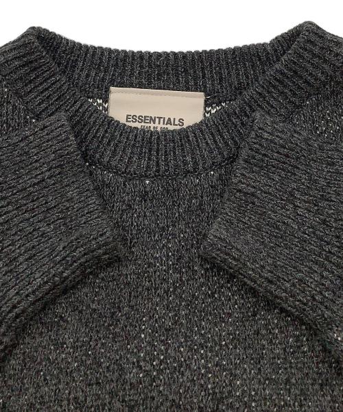 ESSENTIALS（エッセンシャルズ）ESSENTIALS (エッセンシャルズ) 厚手ニット ロゴ付きニット グレー サイズ:Sの古着・服飾アイテム