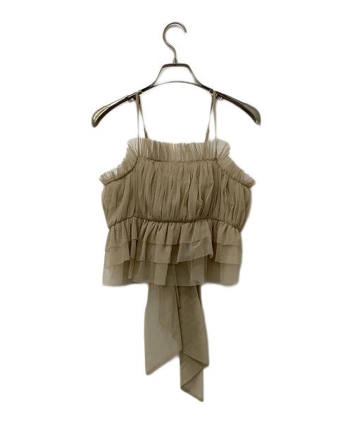 Snidel（スナイデル）Snidel (スナイデル) ノースリーブワンピース Sustainableチュール&ノースリニットワンピース アイボリー サイズ:Fの古着・服飾アイテム